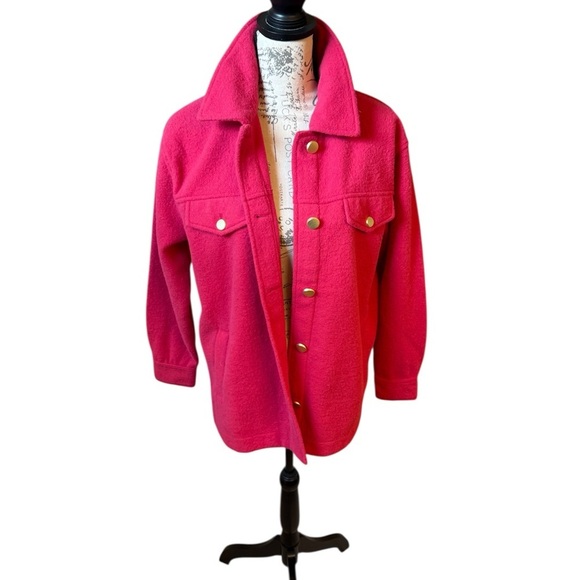 JOIE Hot Pink Shackett with Gold Buttone - Picture 2 of 11